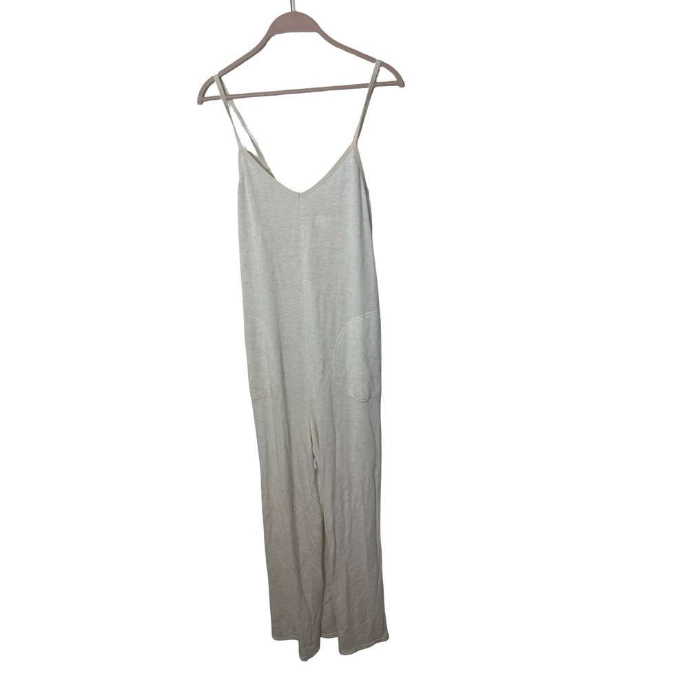 OFFLINE by Aerie Cream Wide Leg Jumpsuit Womens medium Lounge Romper